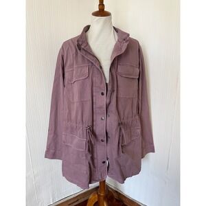 EVRI Womens Lavender Purple Chore Utility Coat Plus Size 3X Preppy Classic Mauve